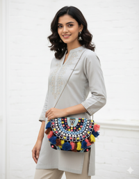Handcrafted Bohemian Embellished Sling Bag