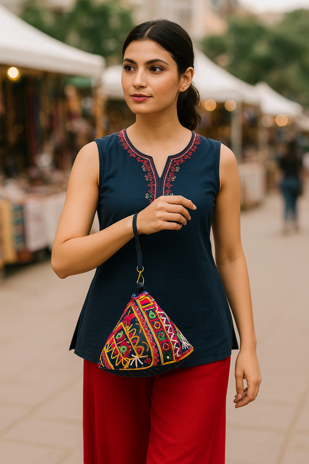 Boho Luxe Handbag Styled with Urban Chic – Evening Bazaar Look - Heritage Haat