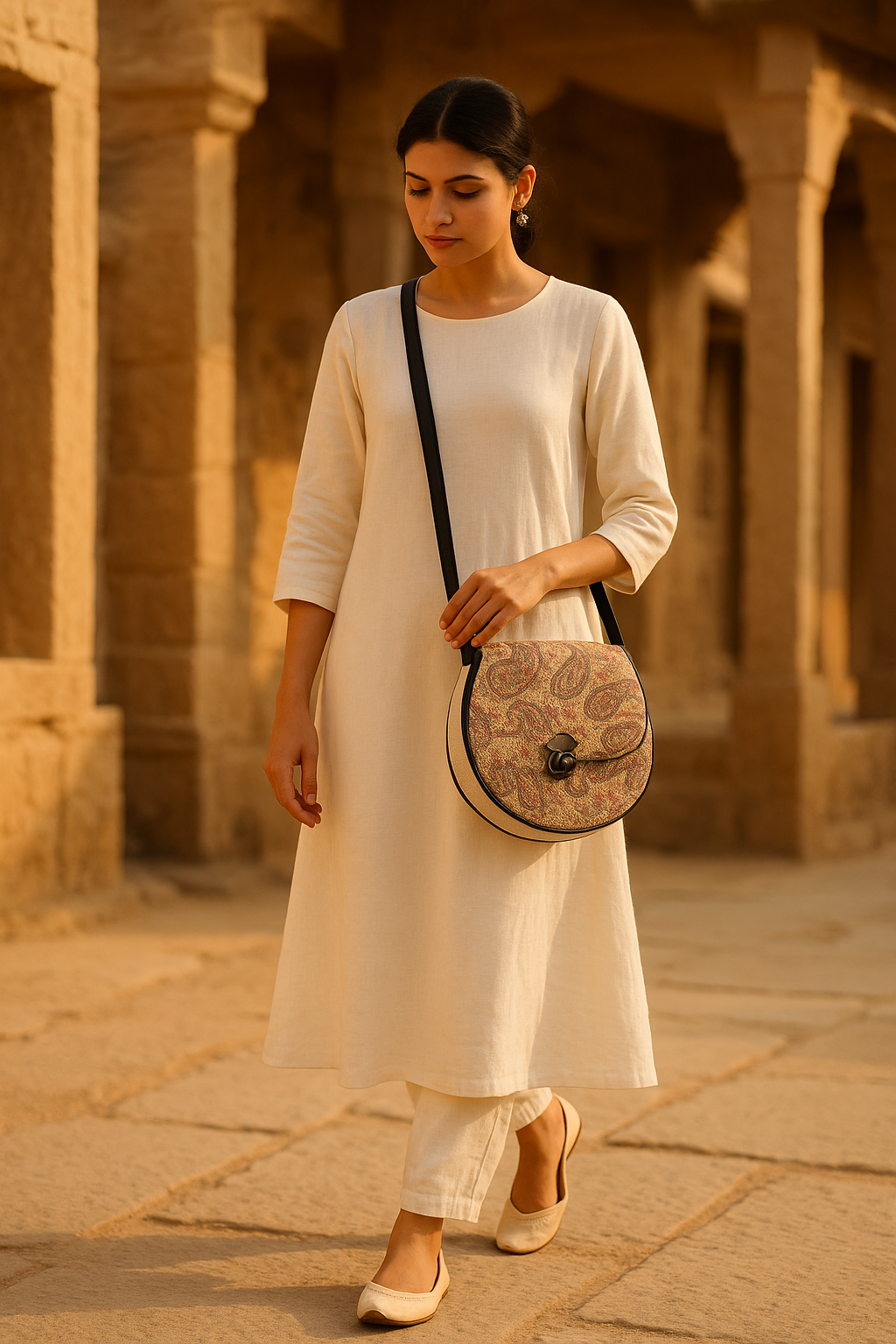 Earthbound Elegance: The Desert Bloom Sling - Heritage Haat