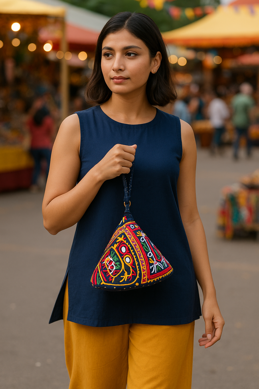 Boho Luxe Handbag Styled with Urban Chic – Evening Bazaar Look - Heritage Haat