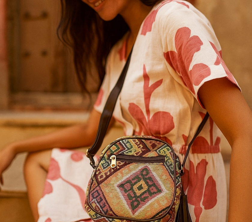 The Heritage Charm Mini Sling – Kutch Motif Edition