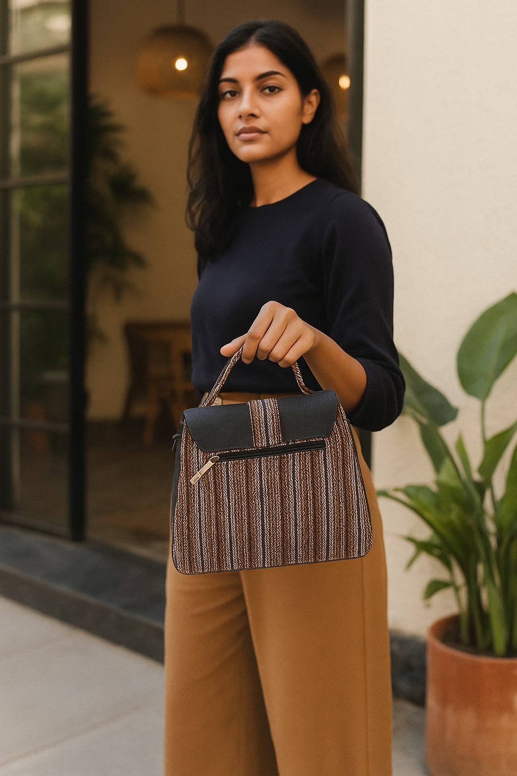 Handwoven Office Luxe Structured Tote Bag - Heritage Haat