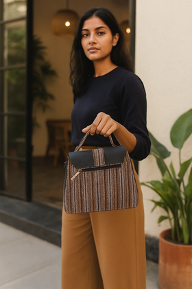 Handwoven Office Luxe Structured Tote Bag - Heritage Haat