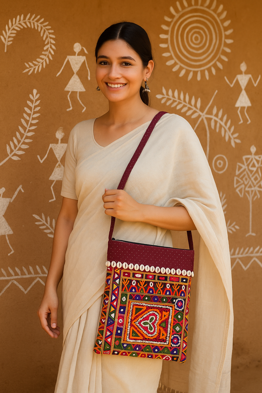 Grace in Every Thread: The Kutchi Heart Sling - Heritage Haat